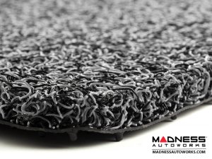Dodge Hornet Floor Mats - All Weather - Rubber Woven Carpet - Front Set - Black + Grey 